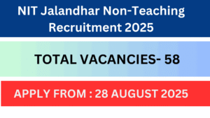 NIT Jalandhar Non-Teaching Recruitment 2025