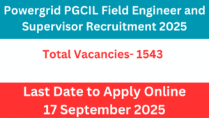 Powergrid PGCIL Field Engineer and Supervisor Recruitment 2025