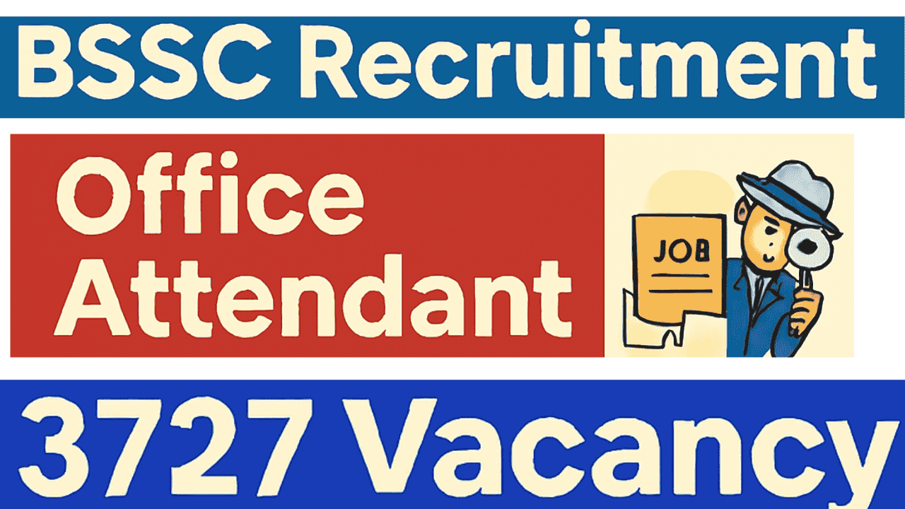 BSSC Office Attendant Recruitment 2025