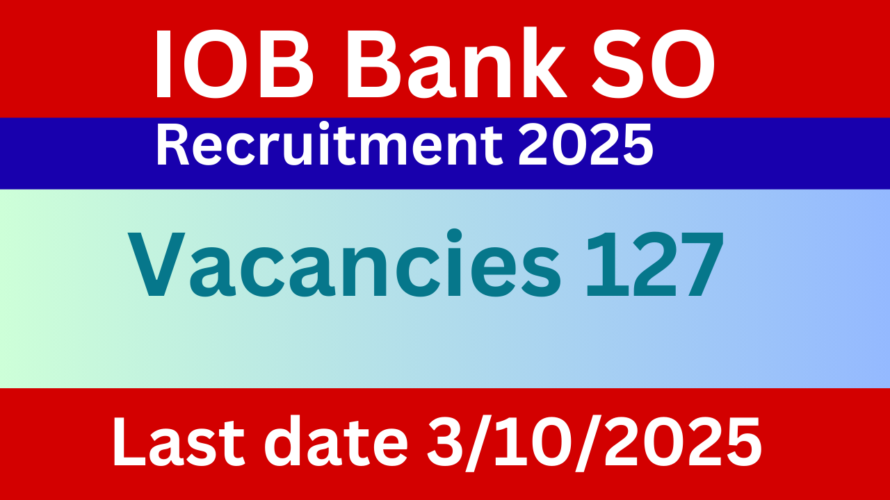 IOB Bank SO Recruitment 2025