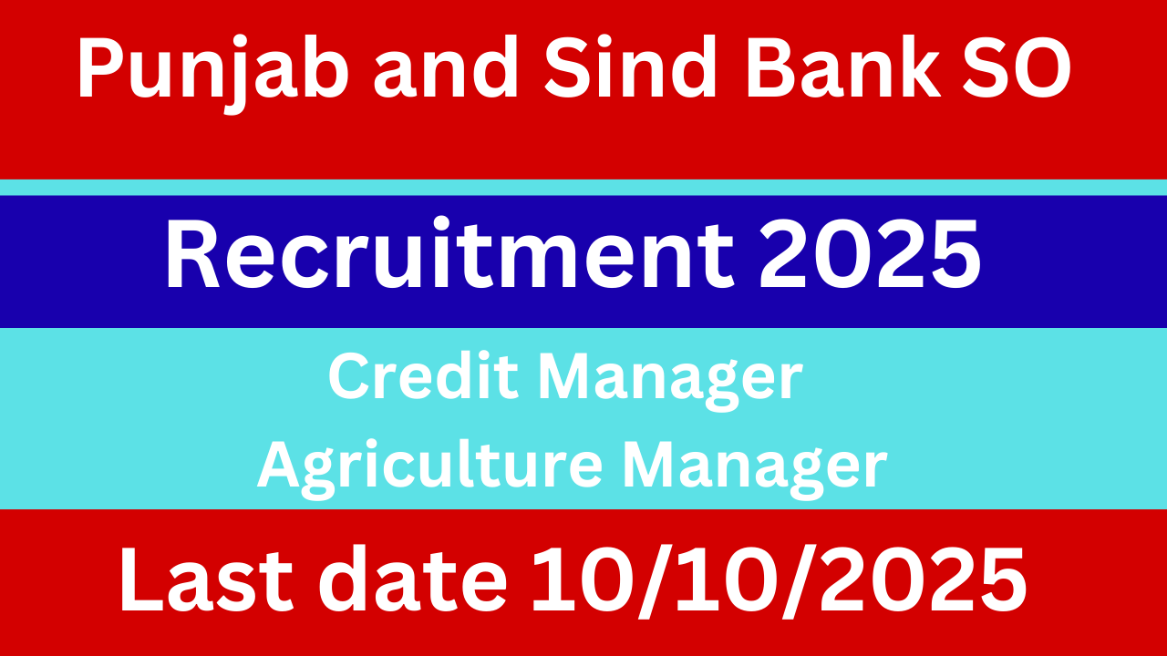 Punjab and Sind Bank SO Recruitment 2025