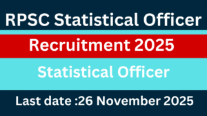 RPSC Statistical Officer Recruitment 2025