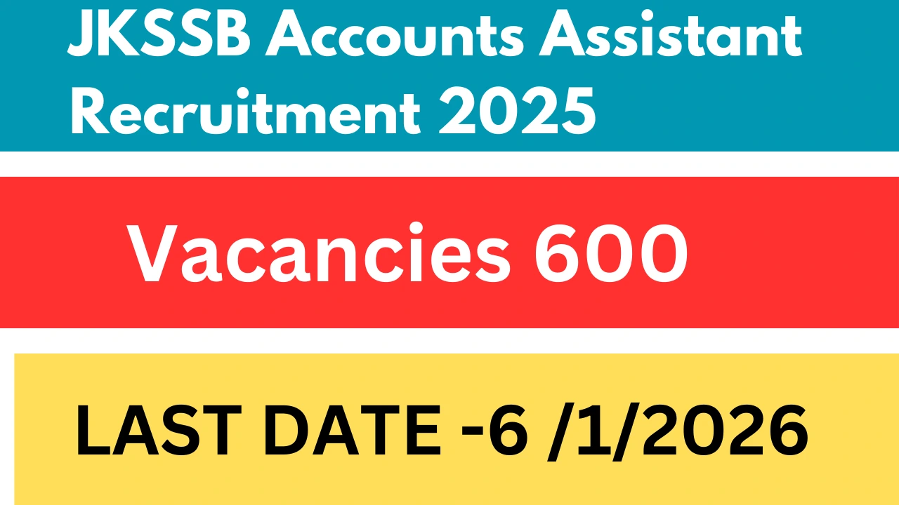 JKSSB Accounts Assistant Recruitment 2025