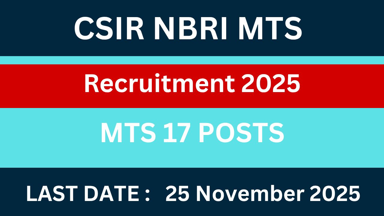CSIR NBRI MTS Recruitment 2025