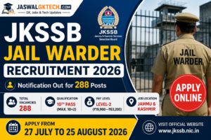 JKSSB Jail Warder  Recruitment 2026
